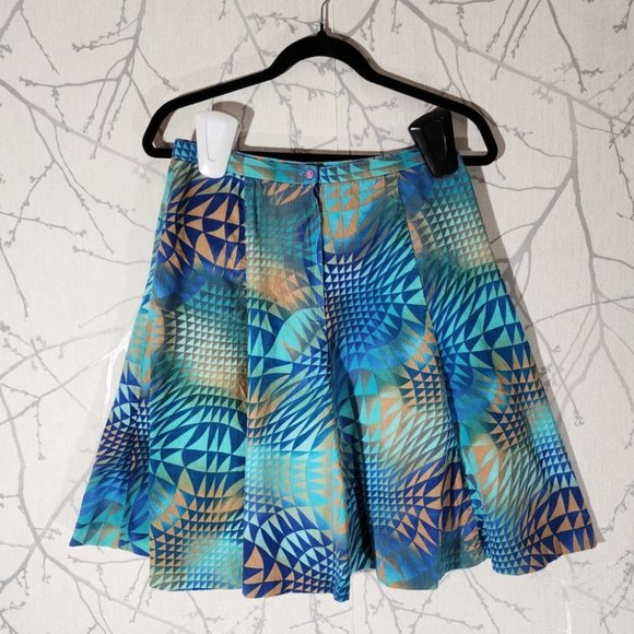 DS Lab Fine Tooth Corduroy Geometric Psychedelic Skirt - Picture 2 of 3